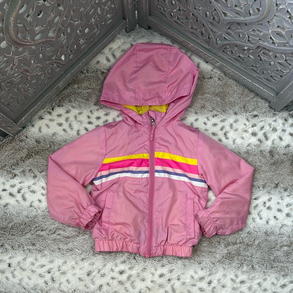 Pink Platinum zip up hoodie jacket girls 4T waterproof windbreaker girlhoodcore